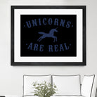 Unicorns are Real by Florent Bodart on GIANT ART - blue digital painting