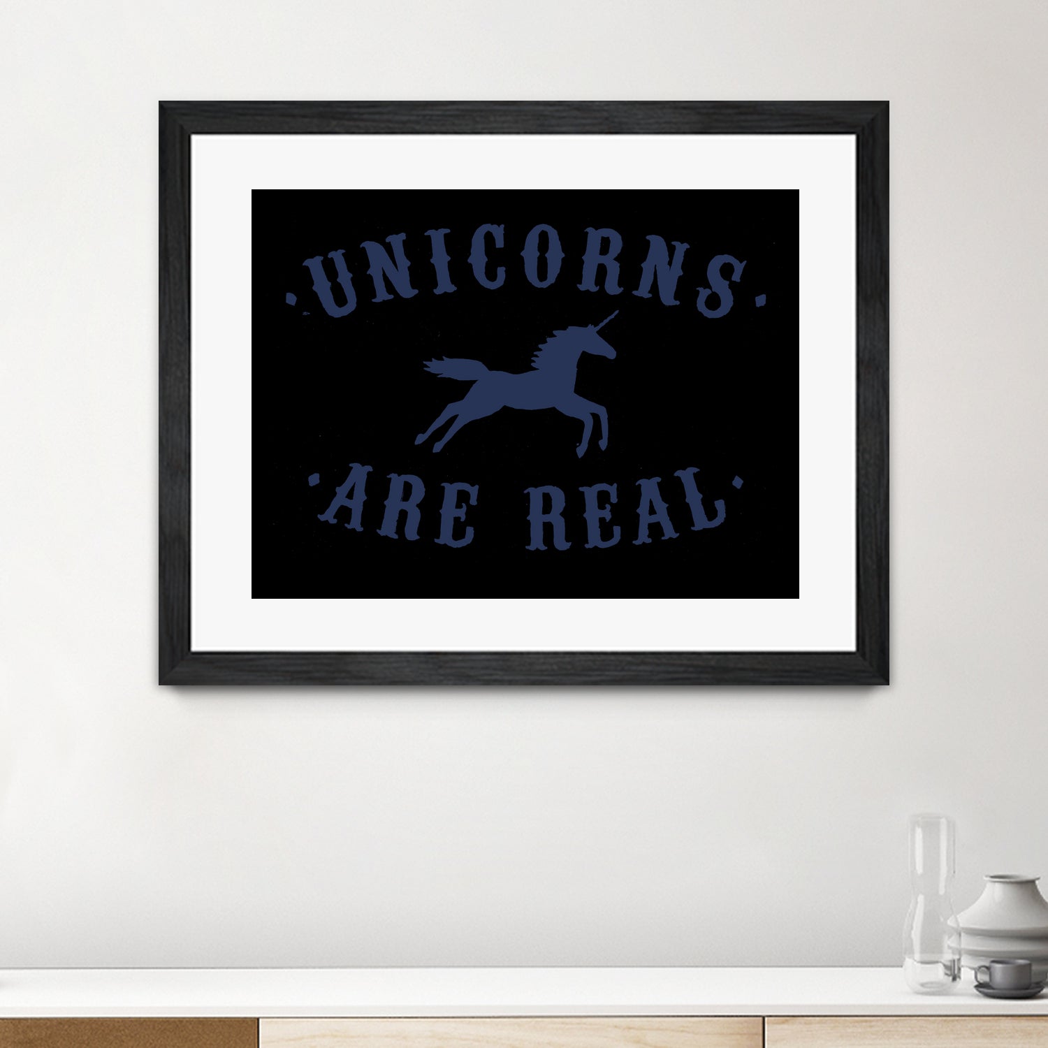 Unicorns are Real by Florent Bodart on GIANT ART - blue digital painting