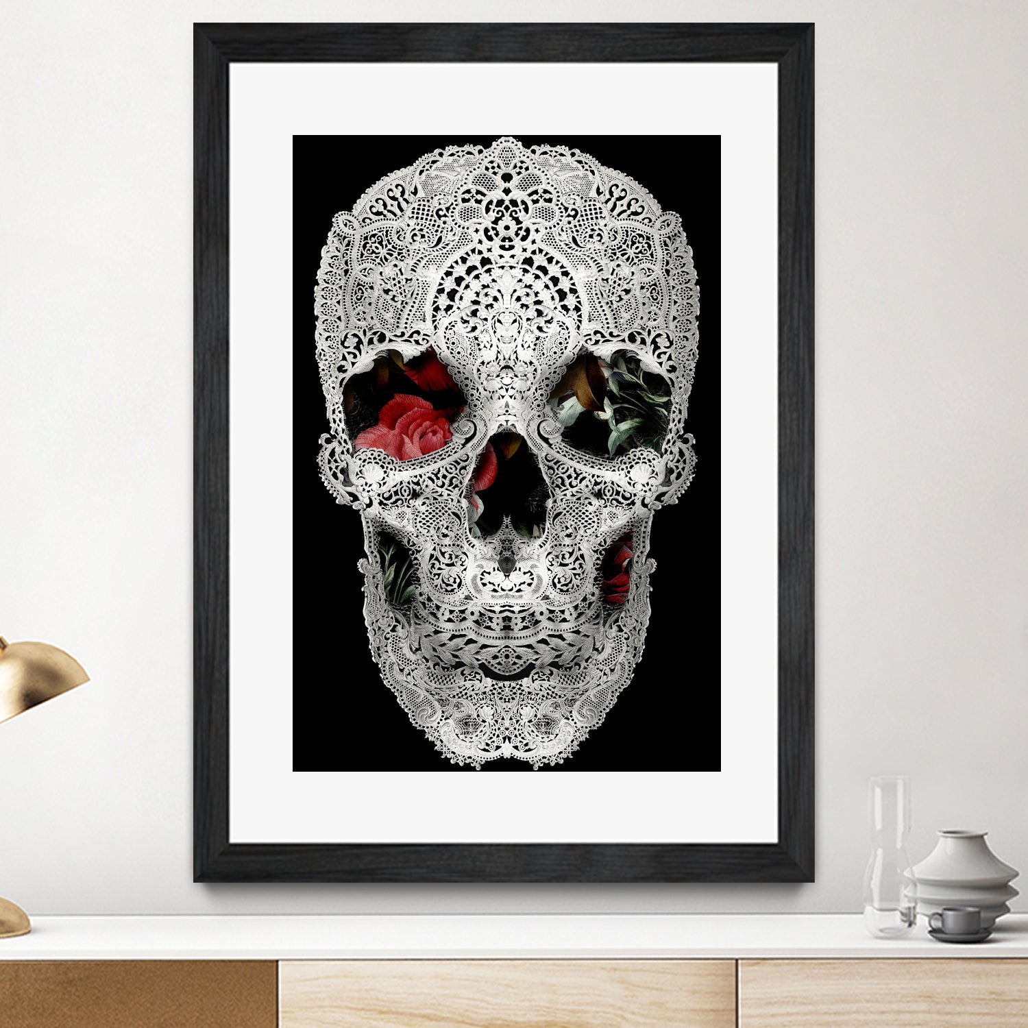 lace skull 2 light 6000 by Ali Gulec on GIANT ART - white digital drawing