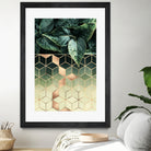 Leaves and Cubes 2 by Elisabeth Fredriksson on GIANT ART - green digital drawing