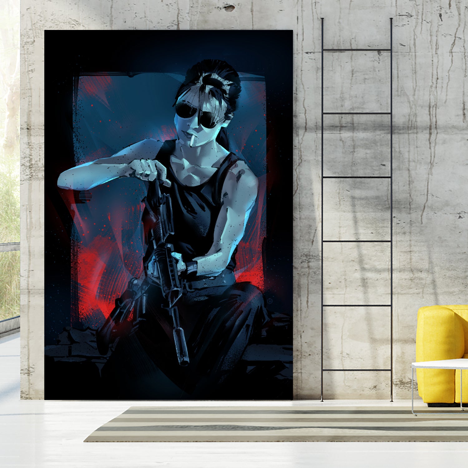 Sarah Connor by Nikita Abakumov on GIANT ART - blue digital painting