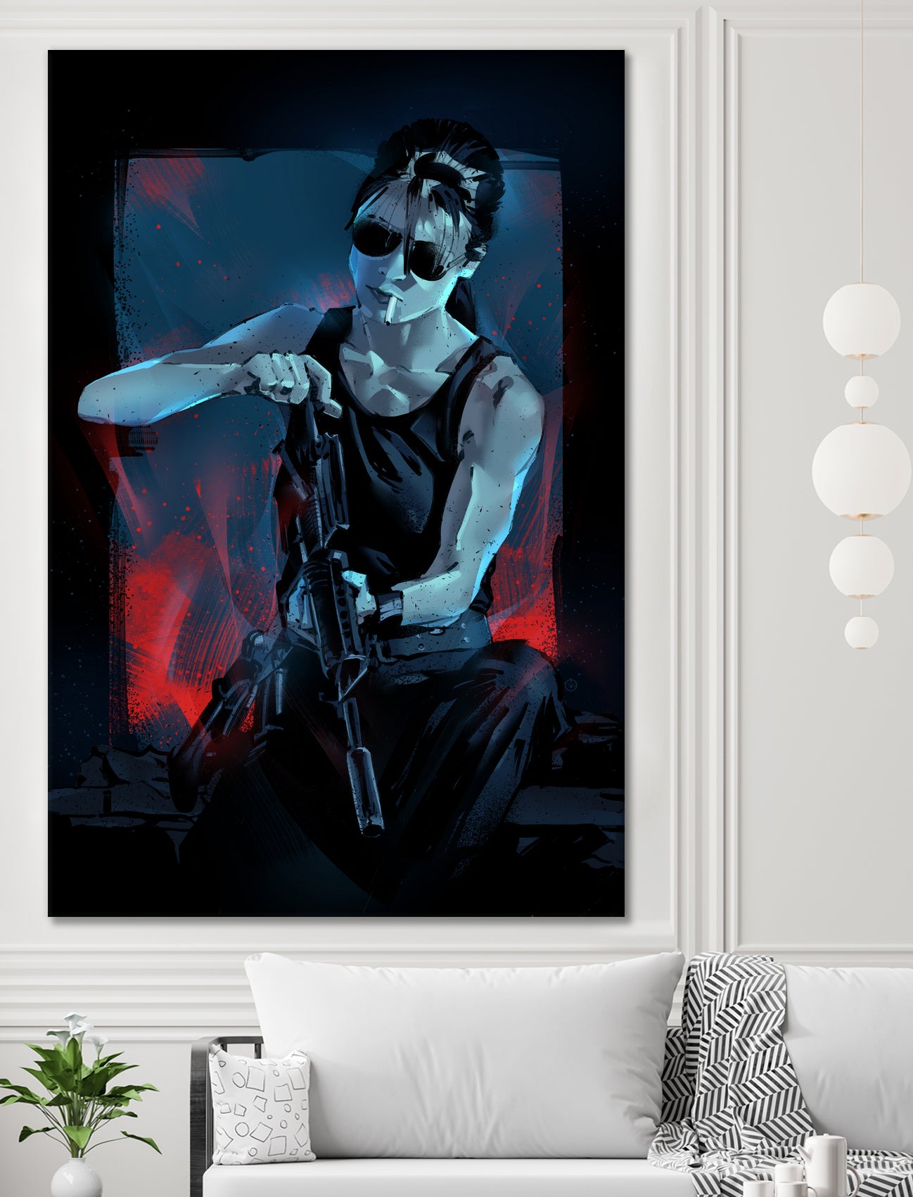 Sarah Connor by Nikita Abakumov on GIANT ART - blue digital painting