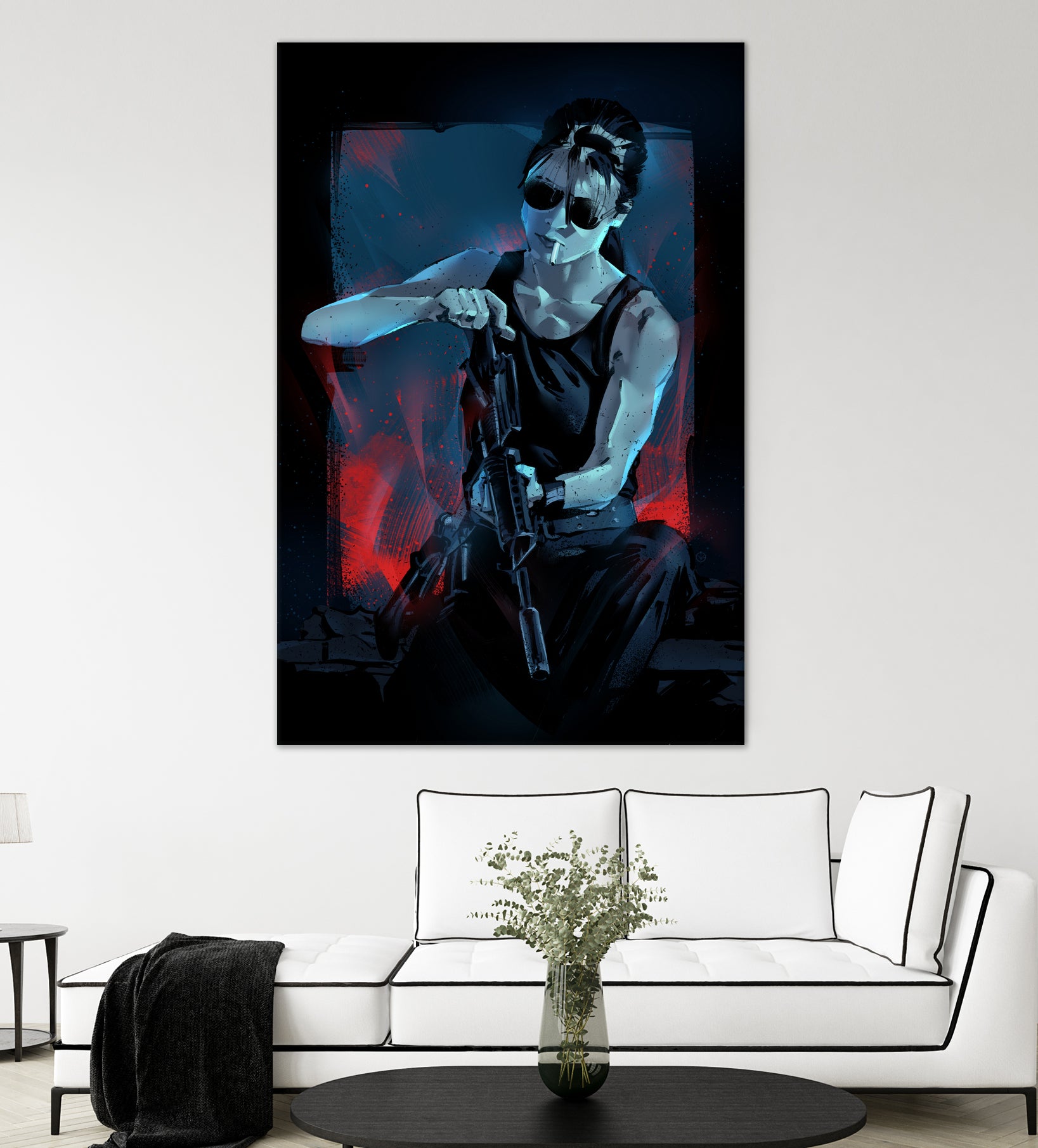 Sarah Connor by Nikita Abakumov on GIANT ART - blue digital painting