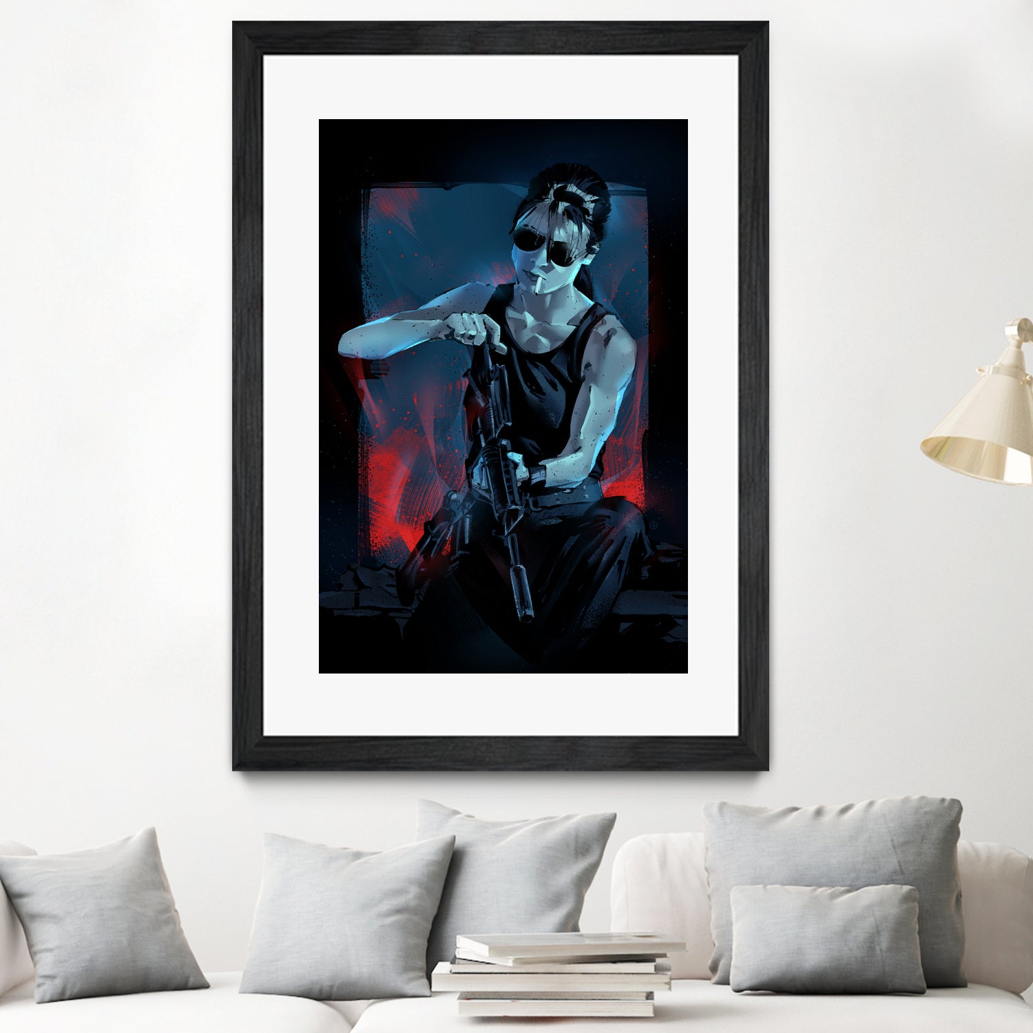 Sarah Connor by Nikita Abakumov on GIANT ART - blue digital painting