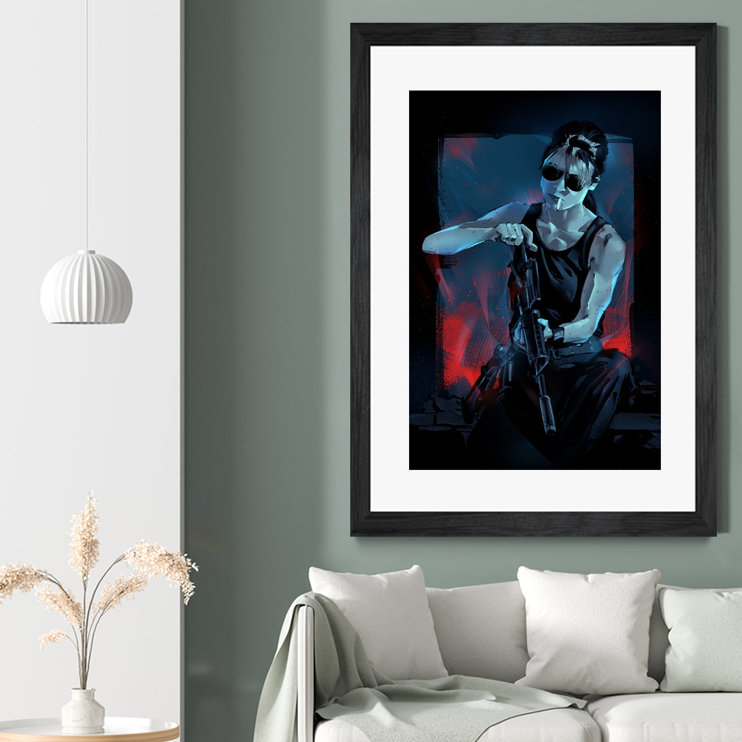 Sarah Connor by Nikita Abakumov on GIANT ART - blue digital painting