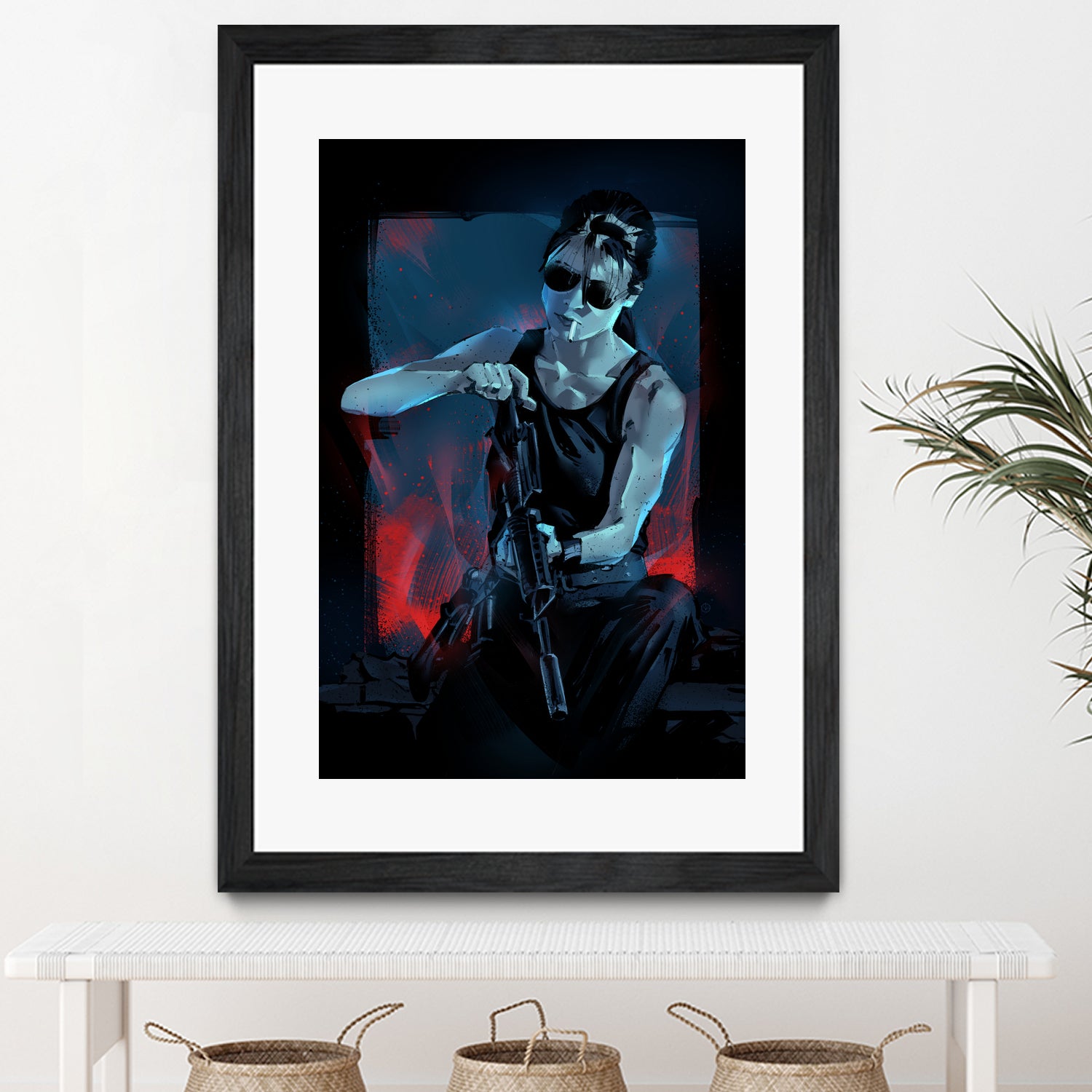 Sarah Connor by Nikita Abakumov on GIANT ART - blue digital painting