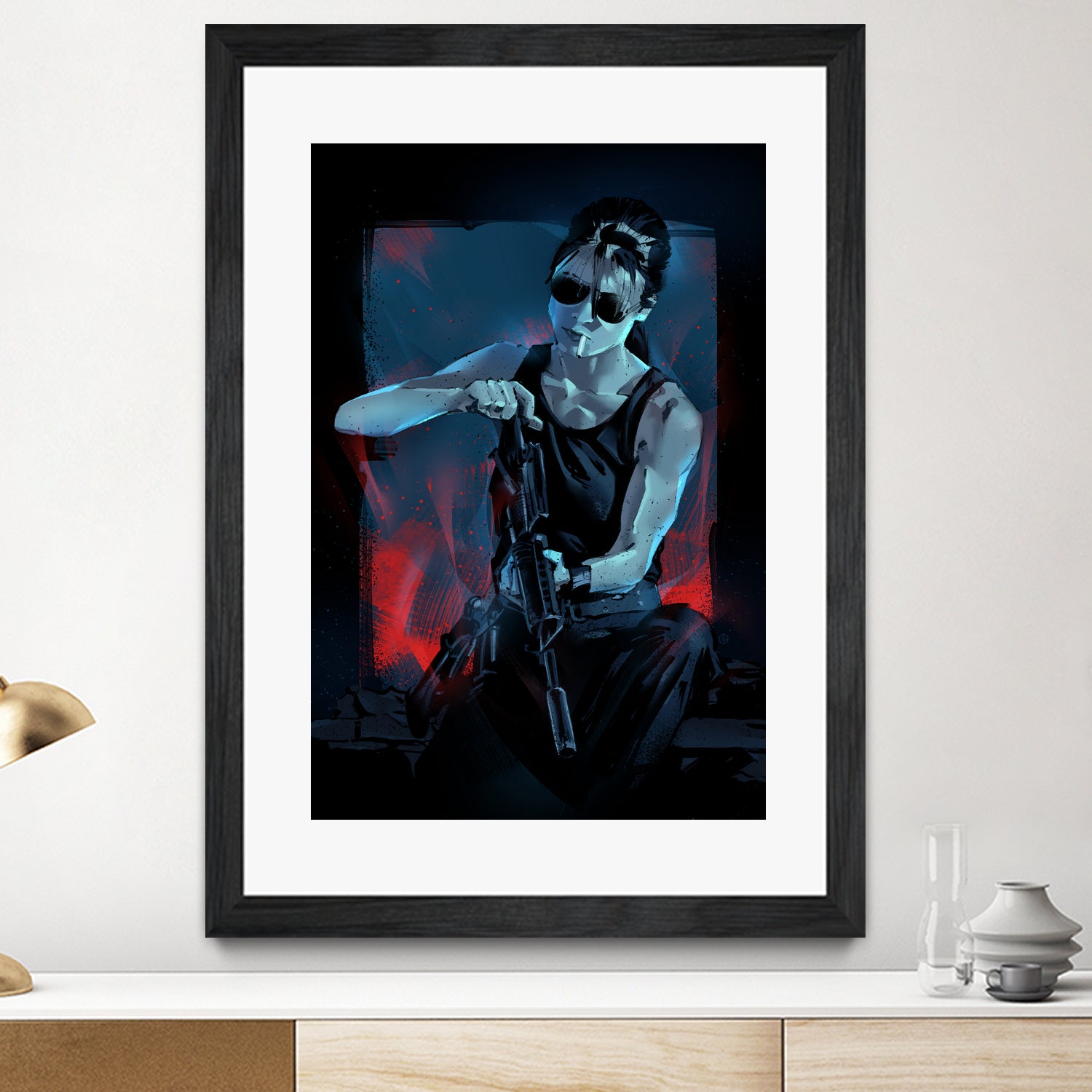 Sarah Connor by Nikita Abakumov on GIANT ART - blue digital painting