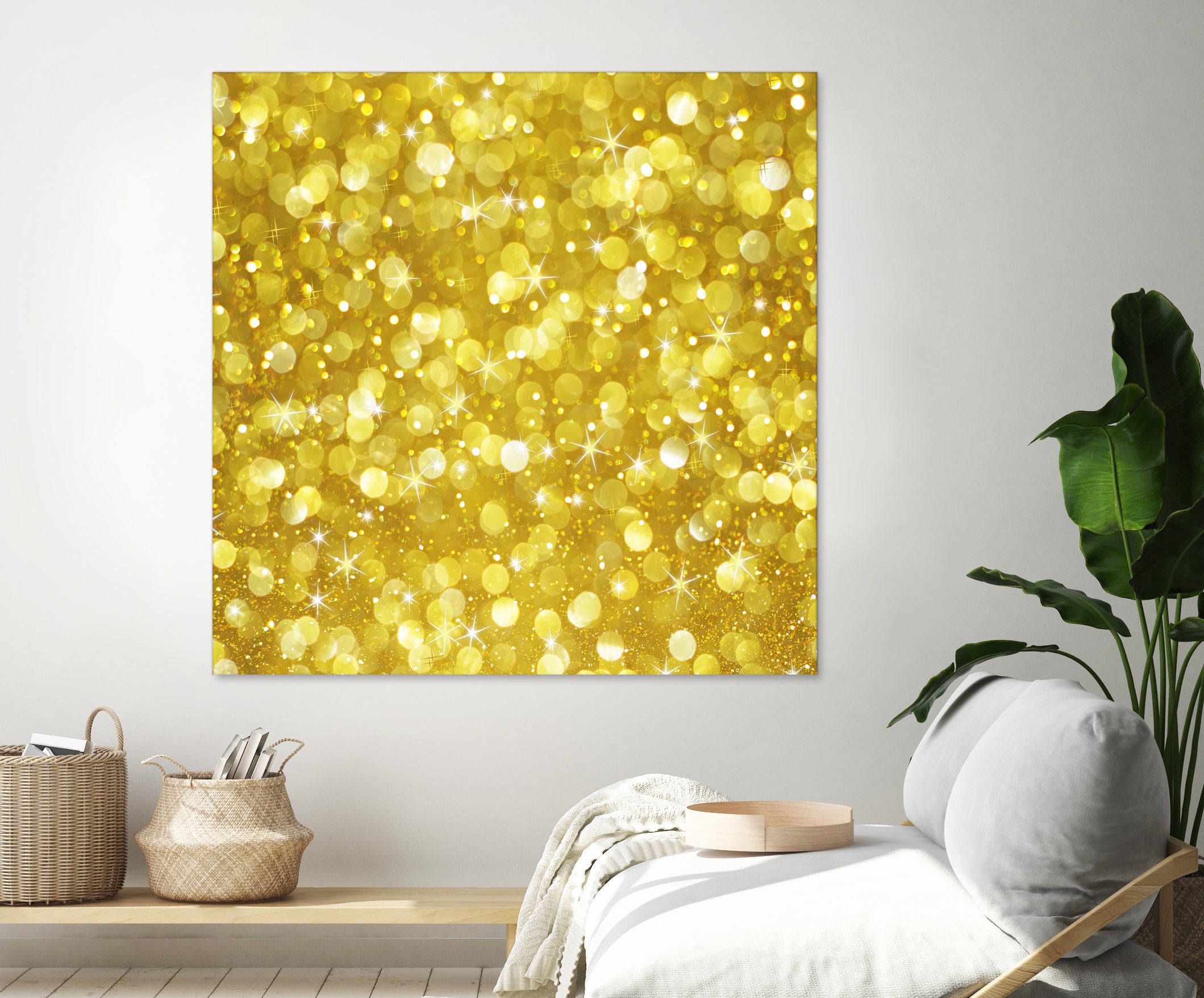 Glam gold bokeh glitter by dushan Medich on GIANT ART - yellow digital painting