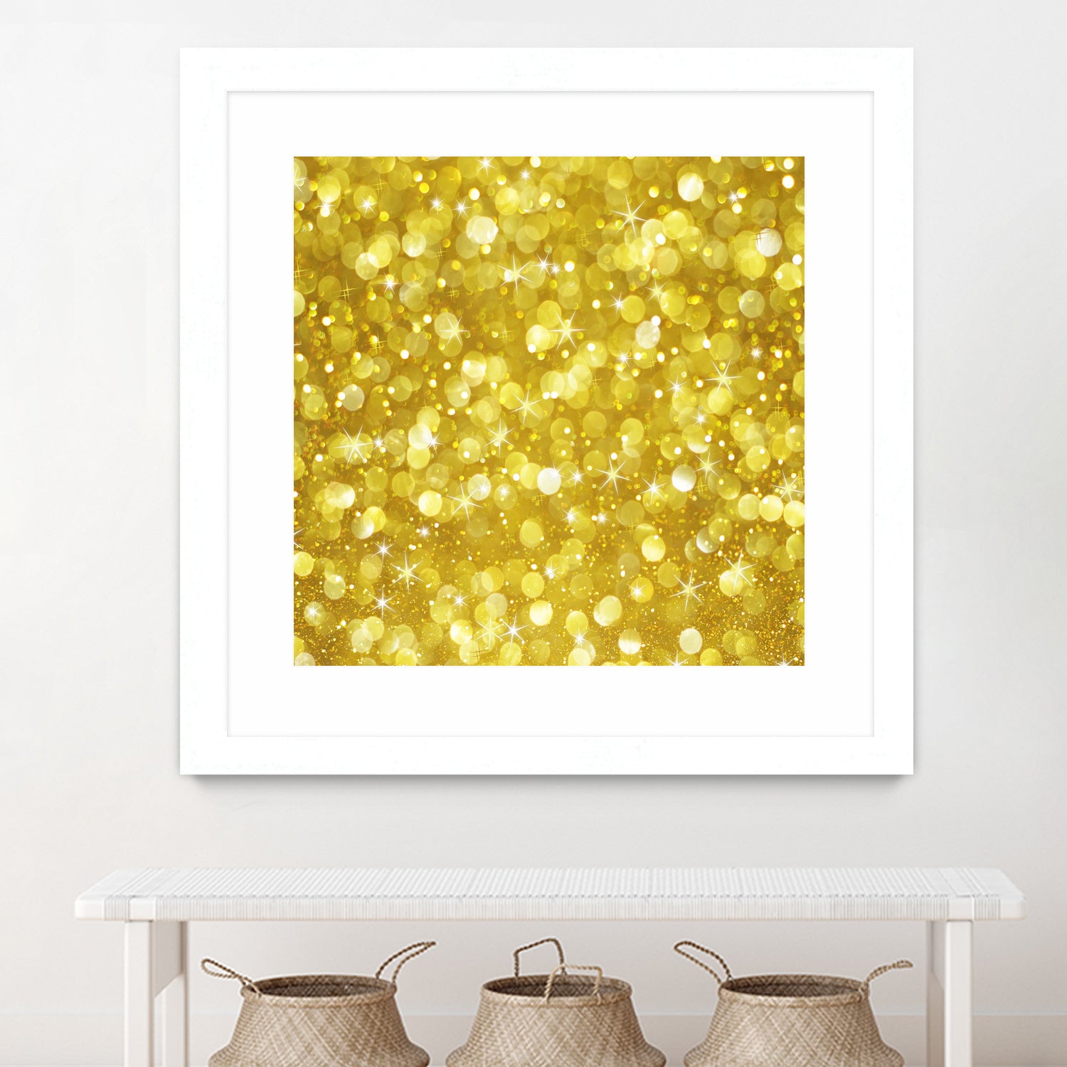 Glam gold bokeh glitter by dushan Medich on GIANT ART - yellow digital painting