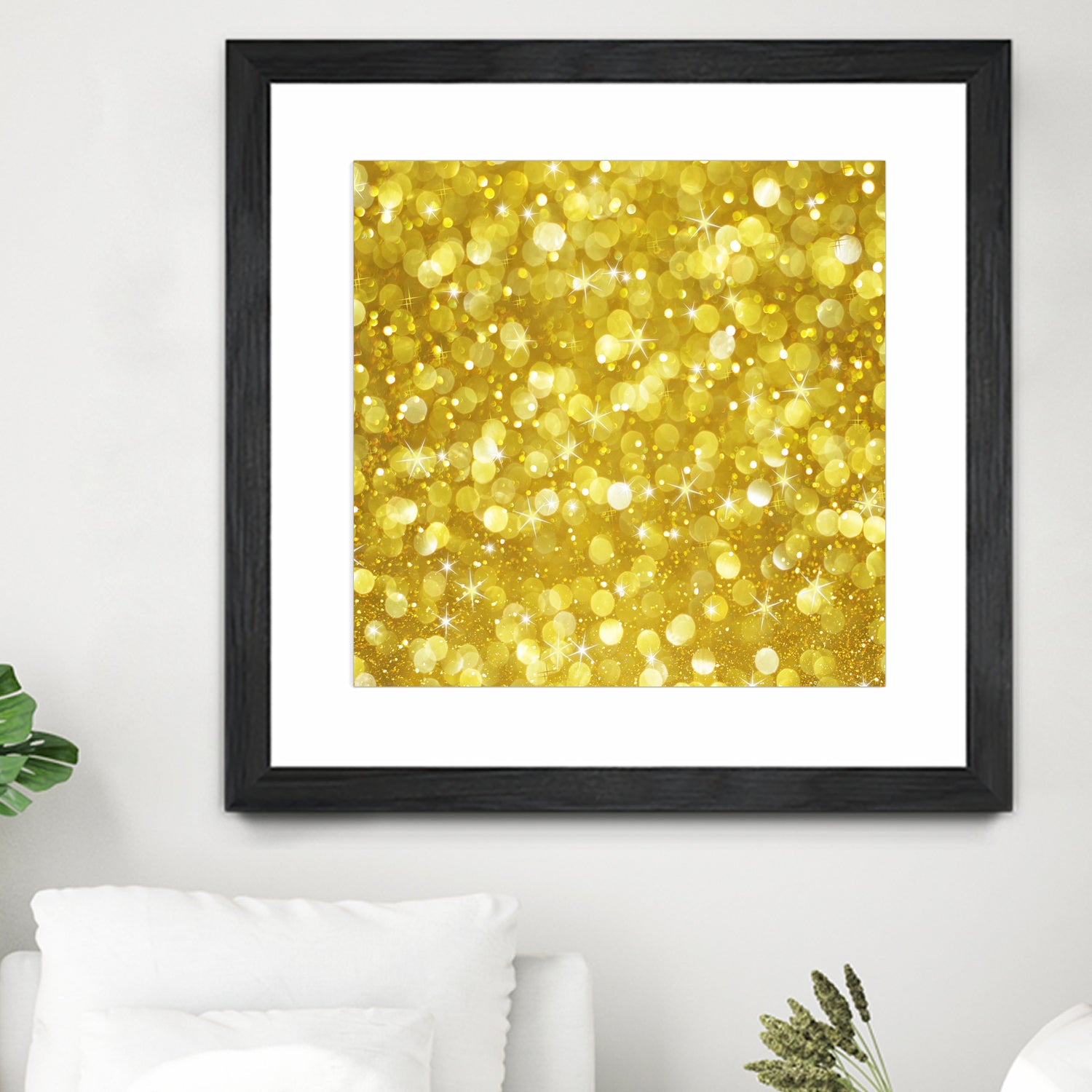 Glam gold bokeh glitter by dushan Medich on GIANT ART - yellow digital painting