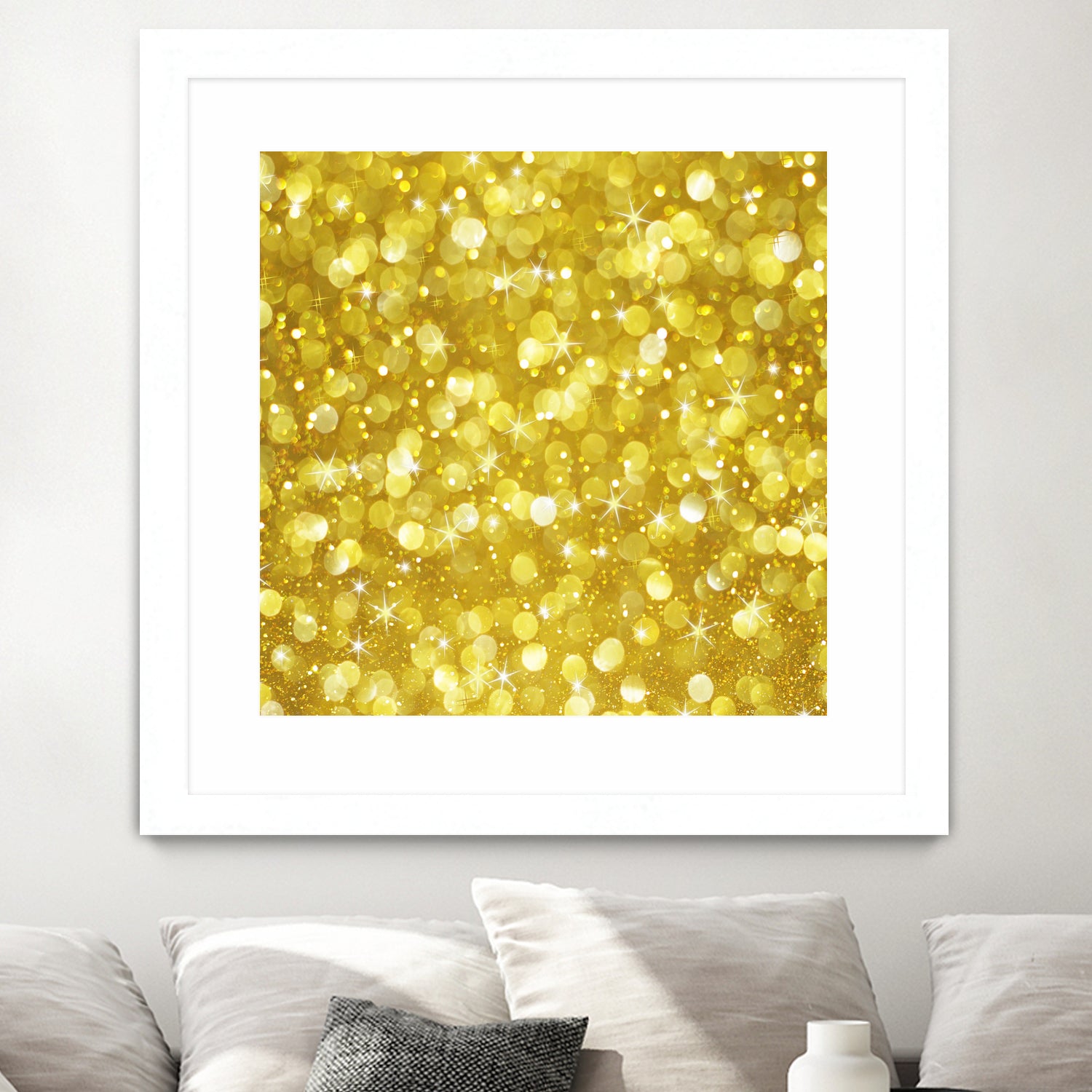 Glam gold bokeh glitter by dushan Medich on GIANT ART - yellow digital painting