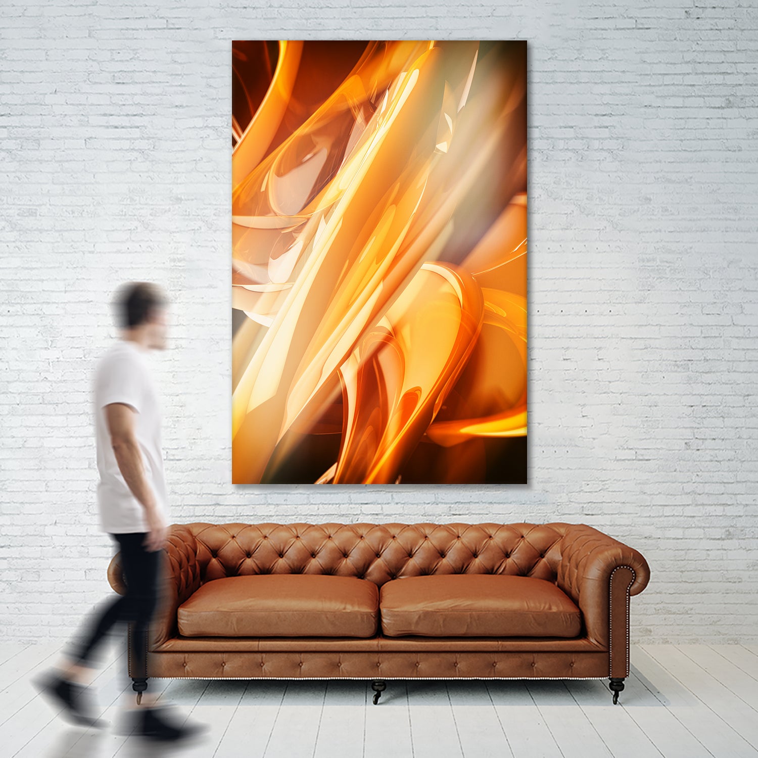 Into the Unknown - Abstraction III / OE by Tenyo Marchev on GIANT ART - orange 3d art