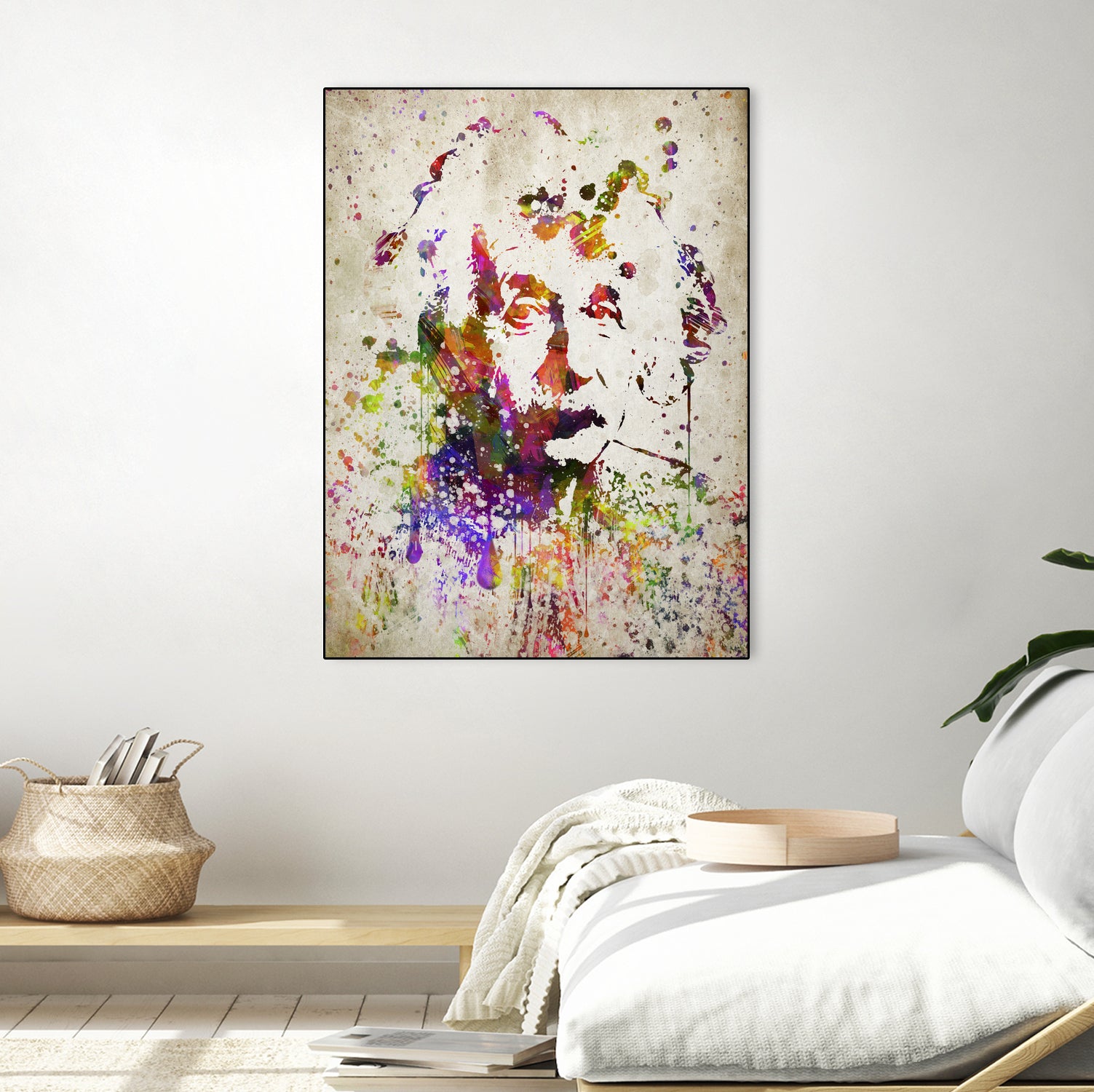 Albert Einstein in Color by Aged Pixel on GIANT ART - red digital drawing