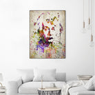 Albert Einstein in Color by Aged Pixel on GIANT ART - red digital drawing