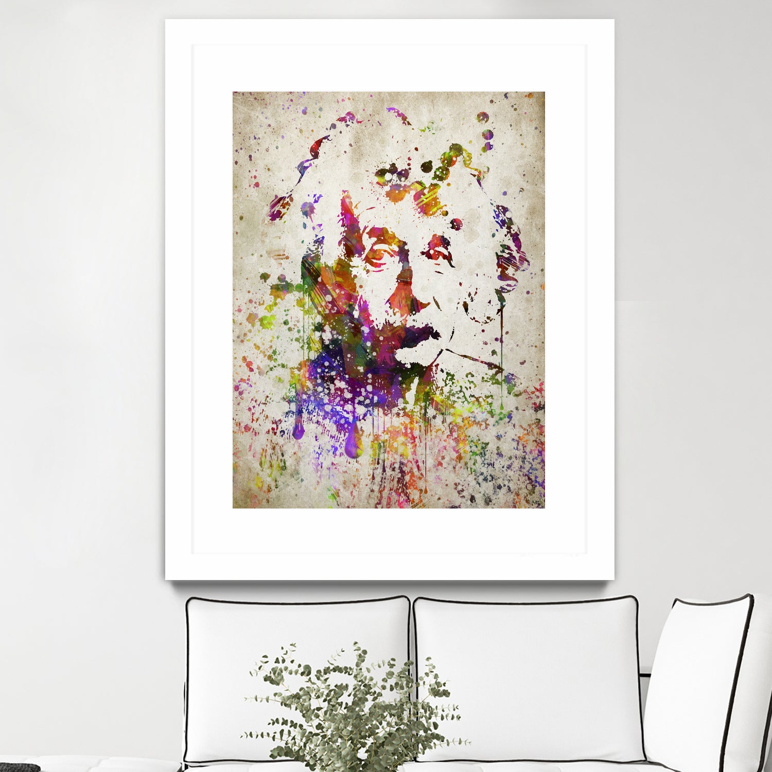 Albert Einstein in Color by Aged Pixel on GIANT ART - red digital drawing