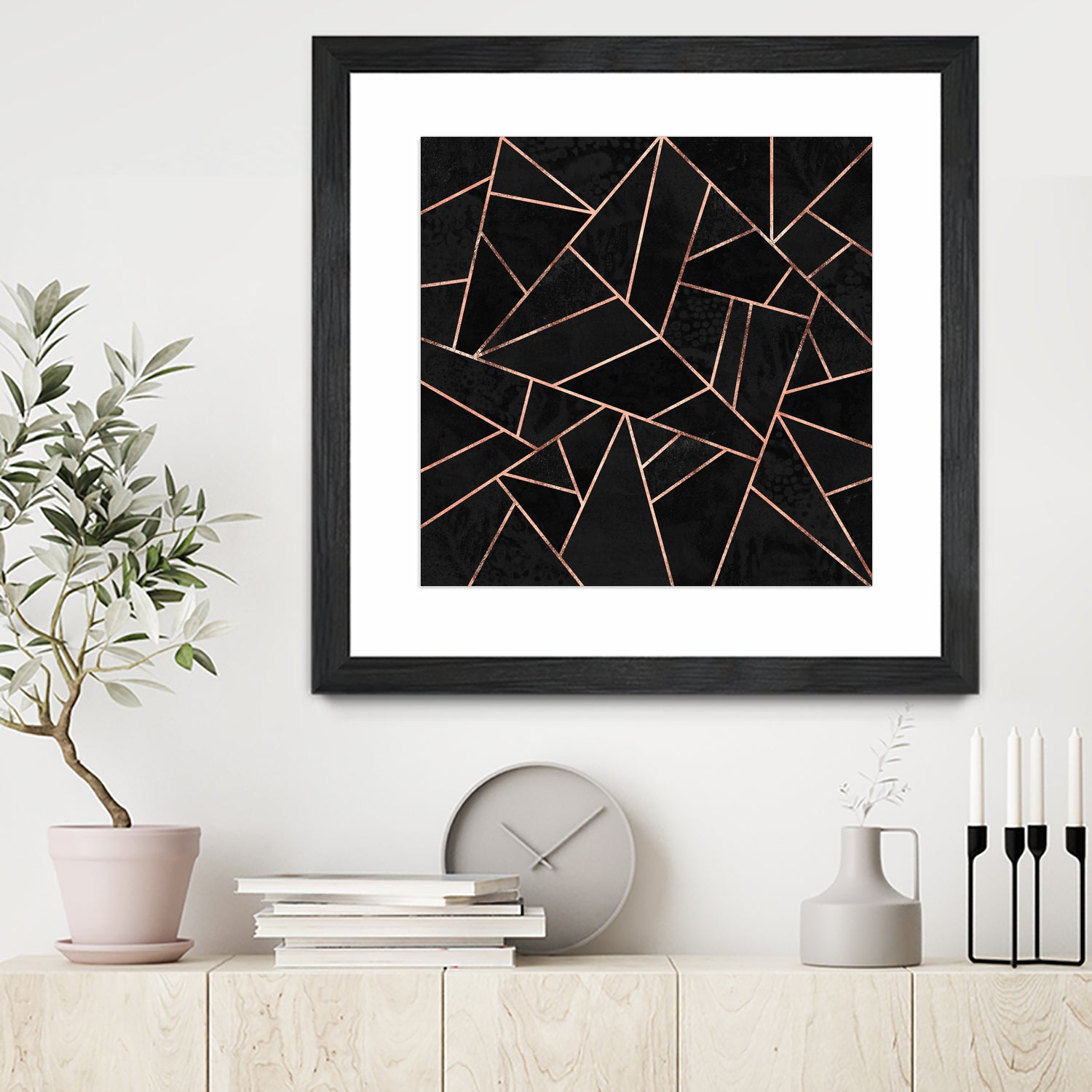 Velvet Black & Rose Gold by Elisabeth Fredriksson on GIANT ART - black digital painting