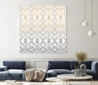 Gold And Grey Geo by Elisabeth Fredriksson on GIANT ART - white digital painting