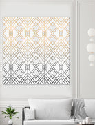 Gold And Grey Geo by Elisabeth Fredriksson on GIANT ART - white digital painting