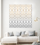 Gold And Grey Geo by Elisabeth Fredriksson on GIANT ART - white digital painting