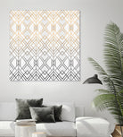 Gold And Grey Geo by Elisabeth Fredriksson on GIANT ART - white digital painting