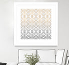 Gold And Grey Geo by Elisabeth Fredriksson on GIANT ART - white digital painting