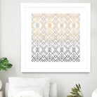 Gold And Grey Geo by Elisabeth Fredriksson on GIANT ART - white digital painting