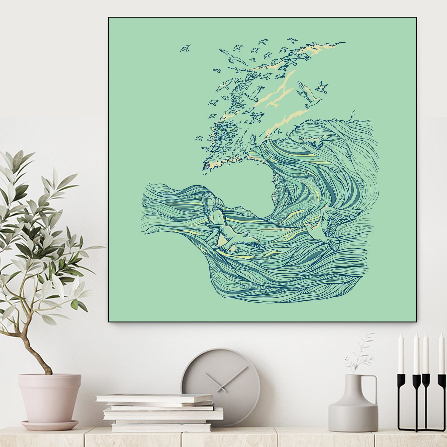 Ocean Breath by ChalermPhol Harnchakkham on GIANT ART - blue digital drawing