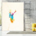 Sunny Stag by Robert Farkas on GIANT ART - orange digital painting