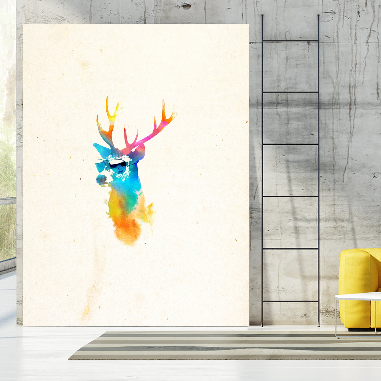 Sunny Stag by Robert Farkas on GIANT ART - orange digital painting