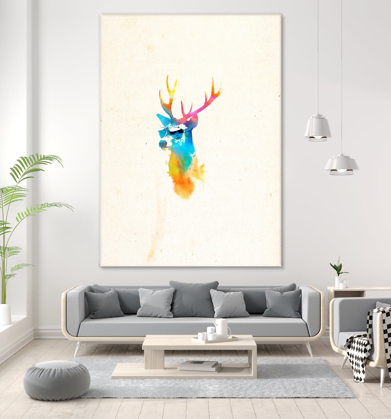 Sunny Stag by Robert Farkas on GIANT ART - orange digital painting