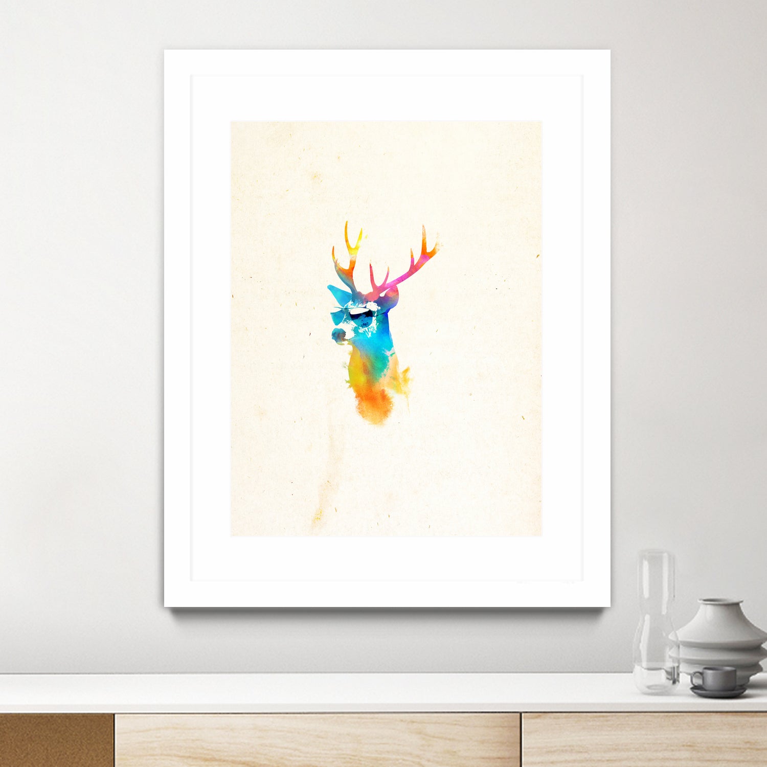 Sunny Stag by Robert Farkas on GIANT ART - orange digital painting