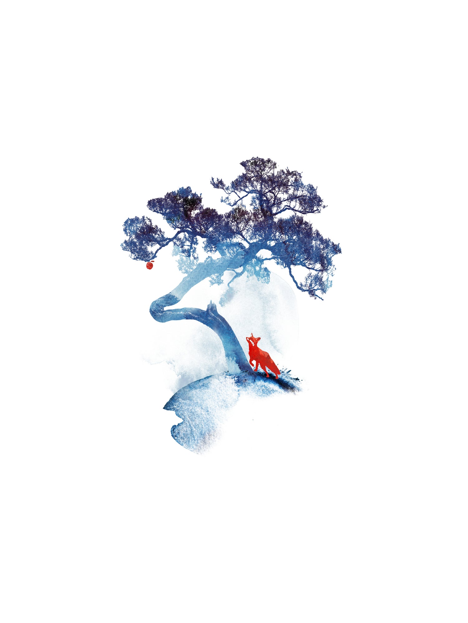 The last apple tree by Robert Farkas on GIANT ART - blue digital painting