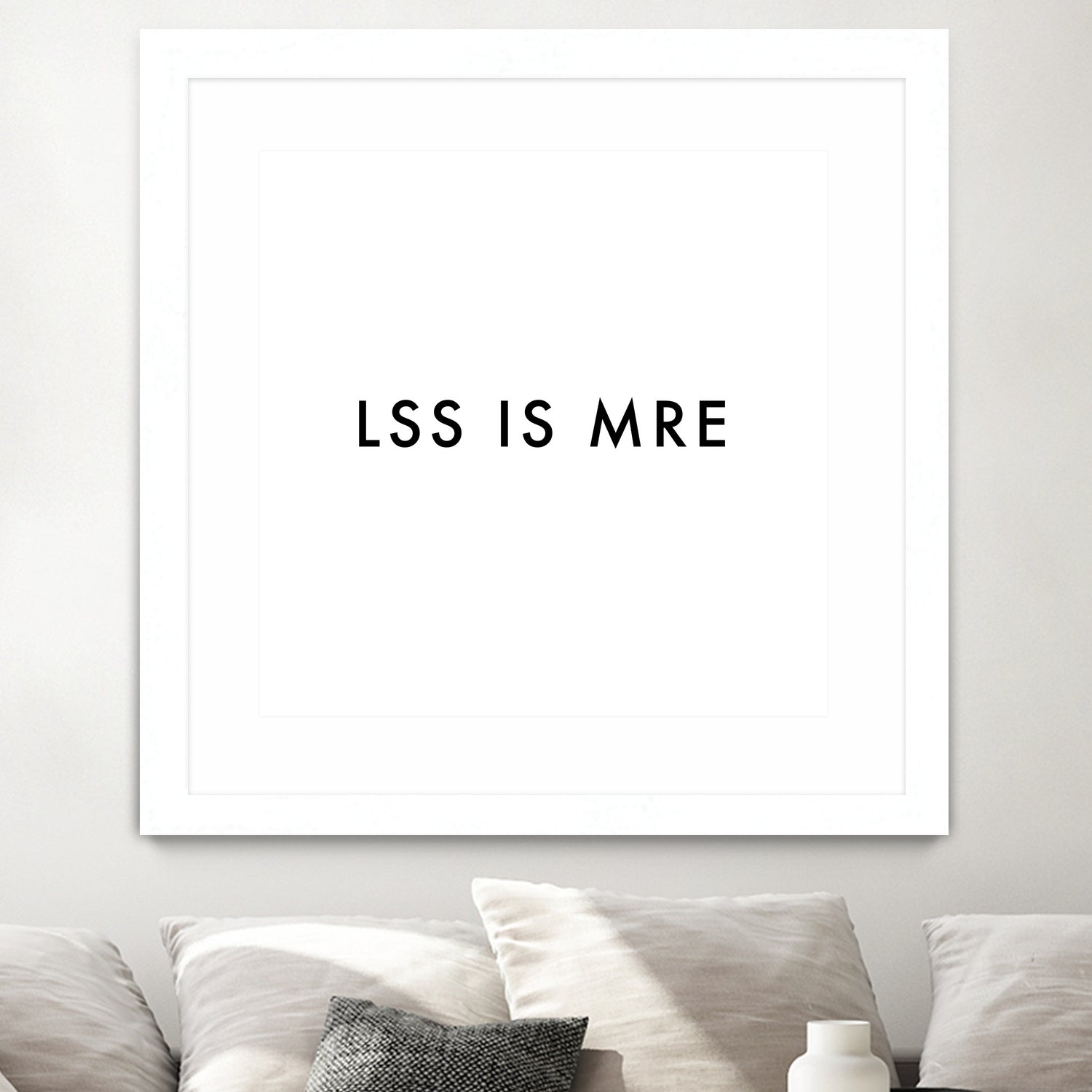 Less is more - White by Dominique Van Roey on GIANT ART - white typography