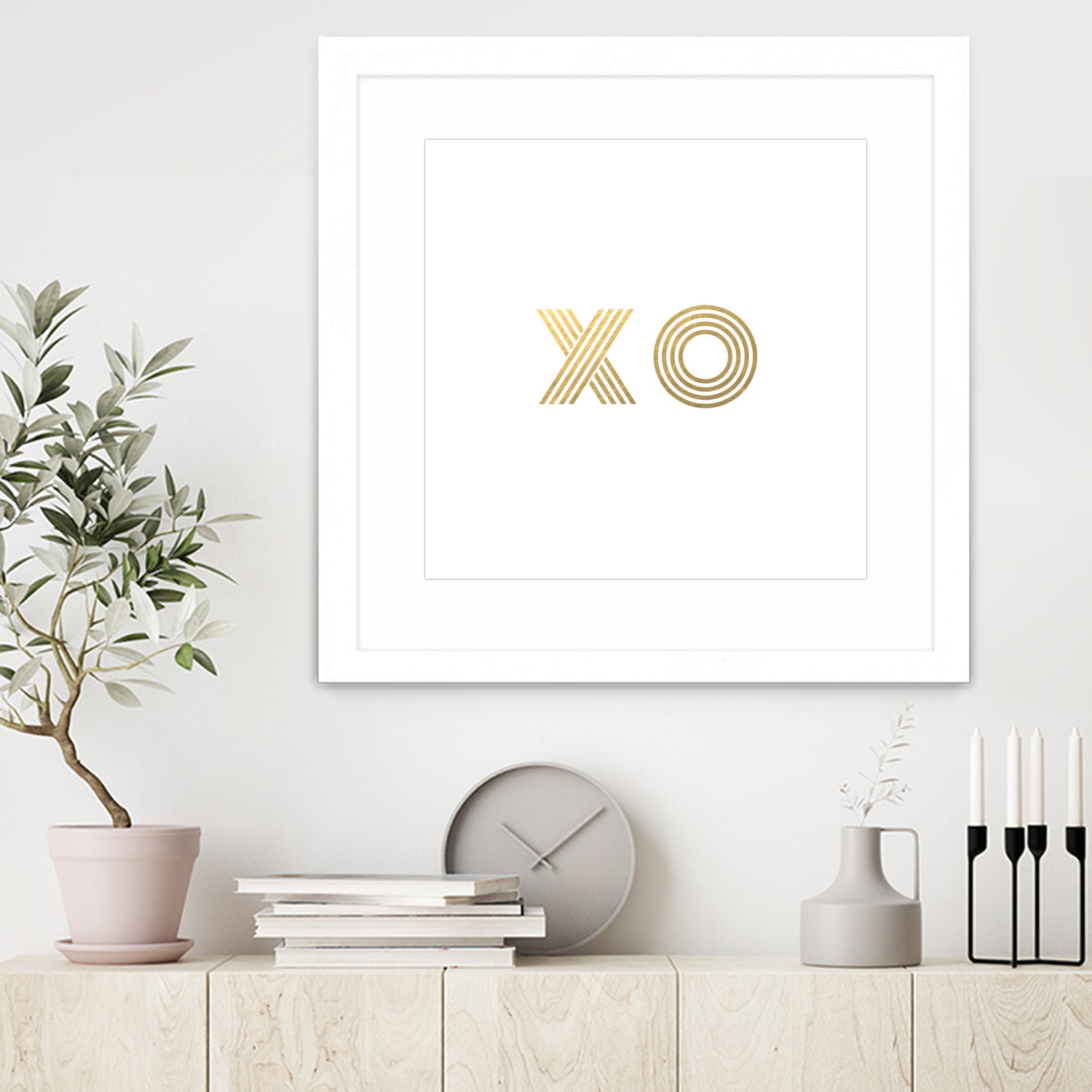 XO gold - minimal by Gale Switzer on GIANT ART - white typography