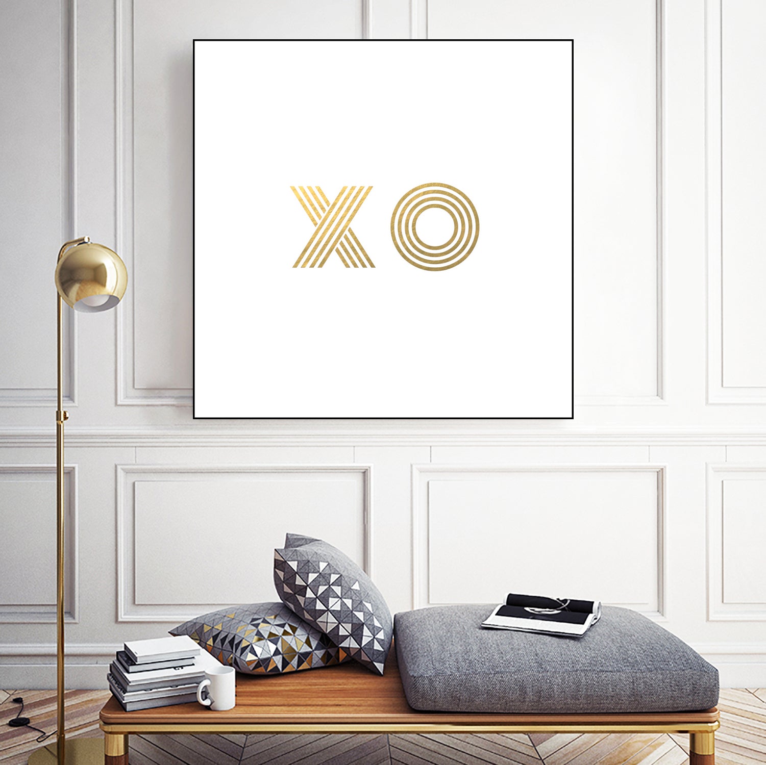 XO gold - minimal by Gale Switzer on GIANT ART - white typography