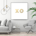 XO gold - minimal by Gale Switzer on GIANT ART - white typography