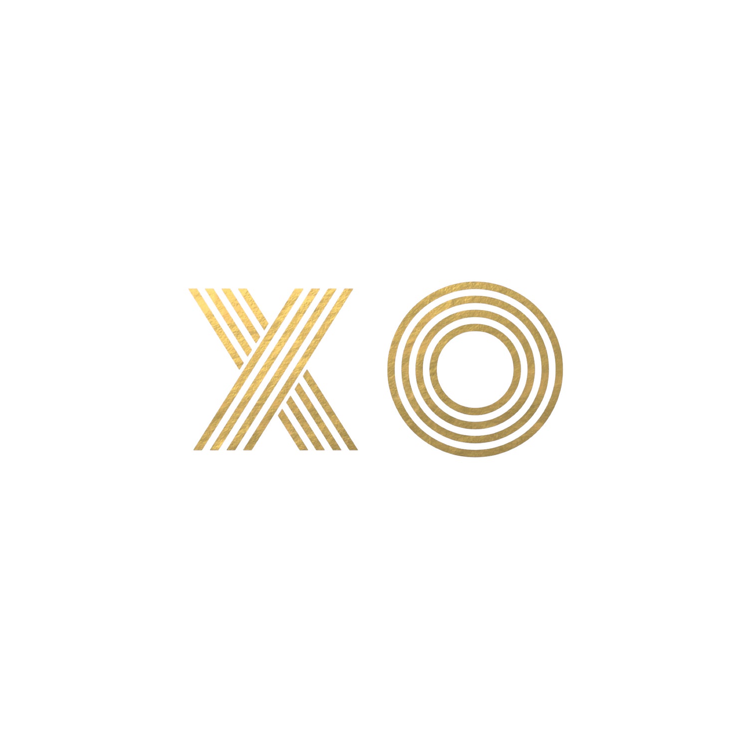 XO gold - minimal by Gale Switzer on GIANT ART - white typography