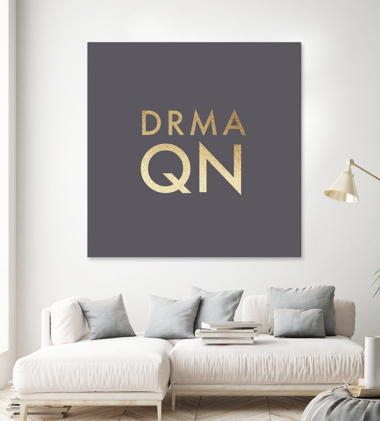 Drama Queen on Slate Grey by Dominique Van Roey on GIANT ART - gray typography