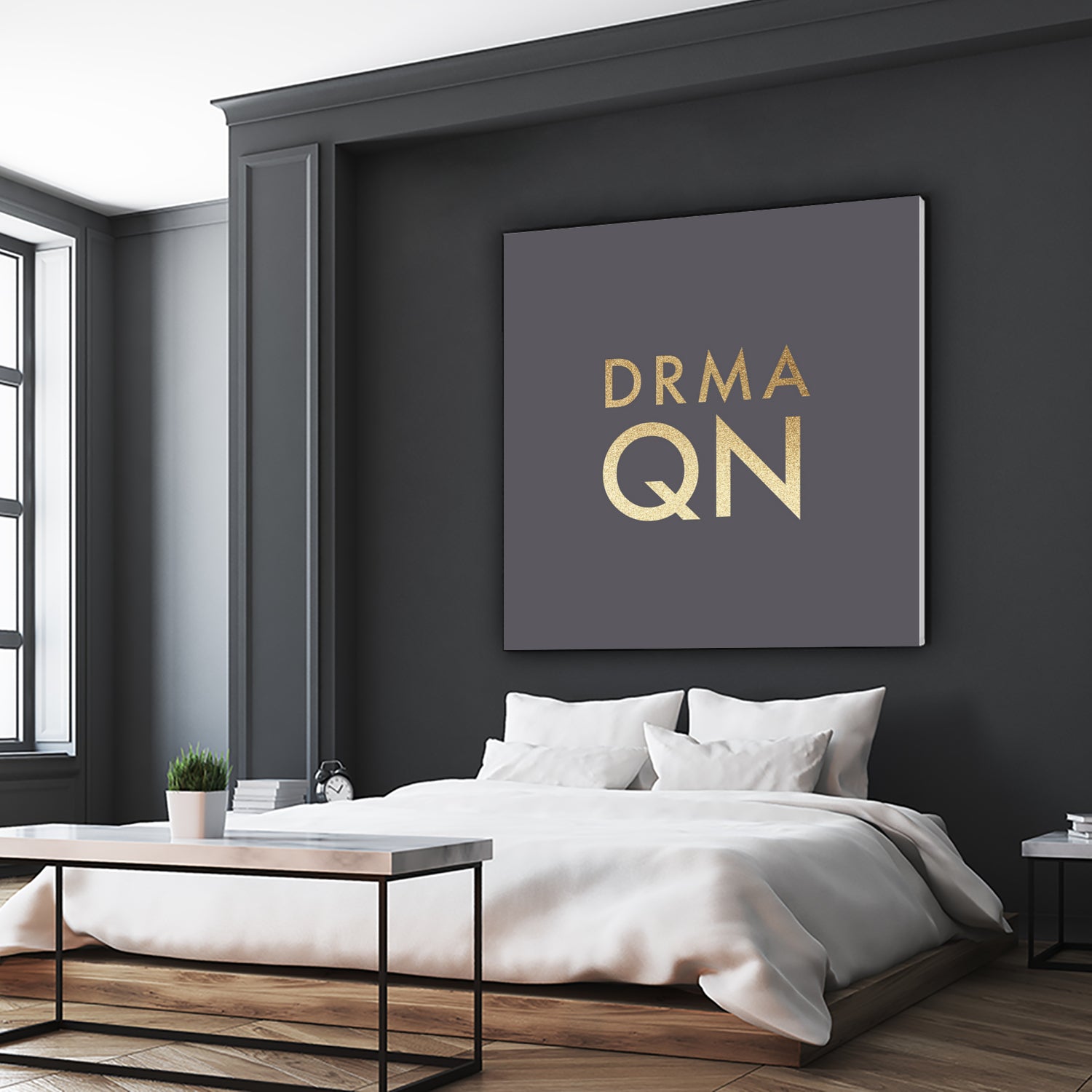 Drama Queen on Slate Grey by Dominique Van Roey on GIANT ART - gray typography