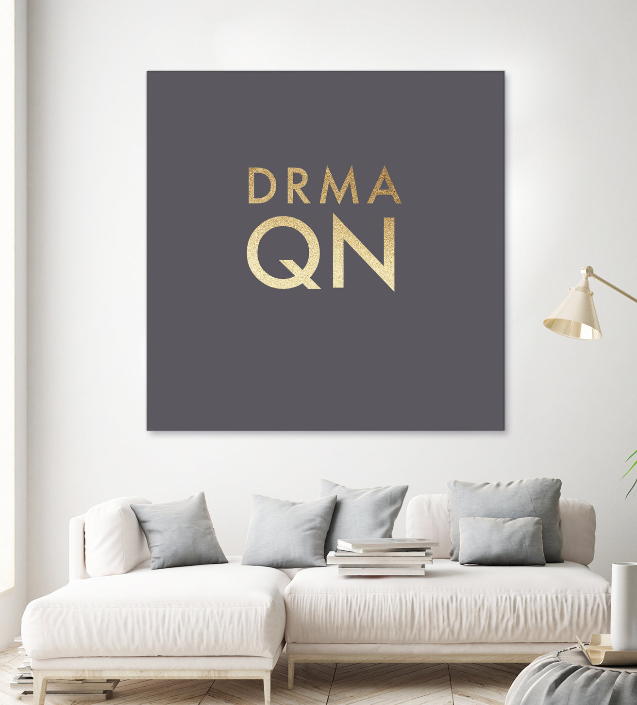 Drama Queen on Slate Grey by Dominique Van Roey on GIANT ART - gray typography