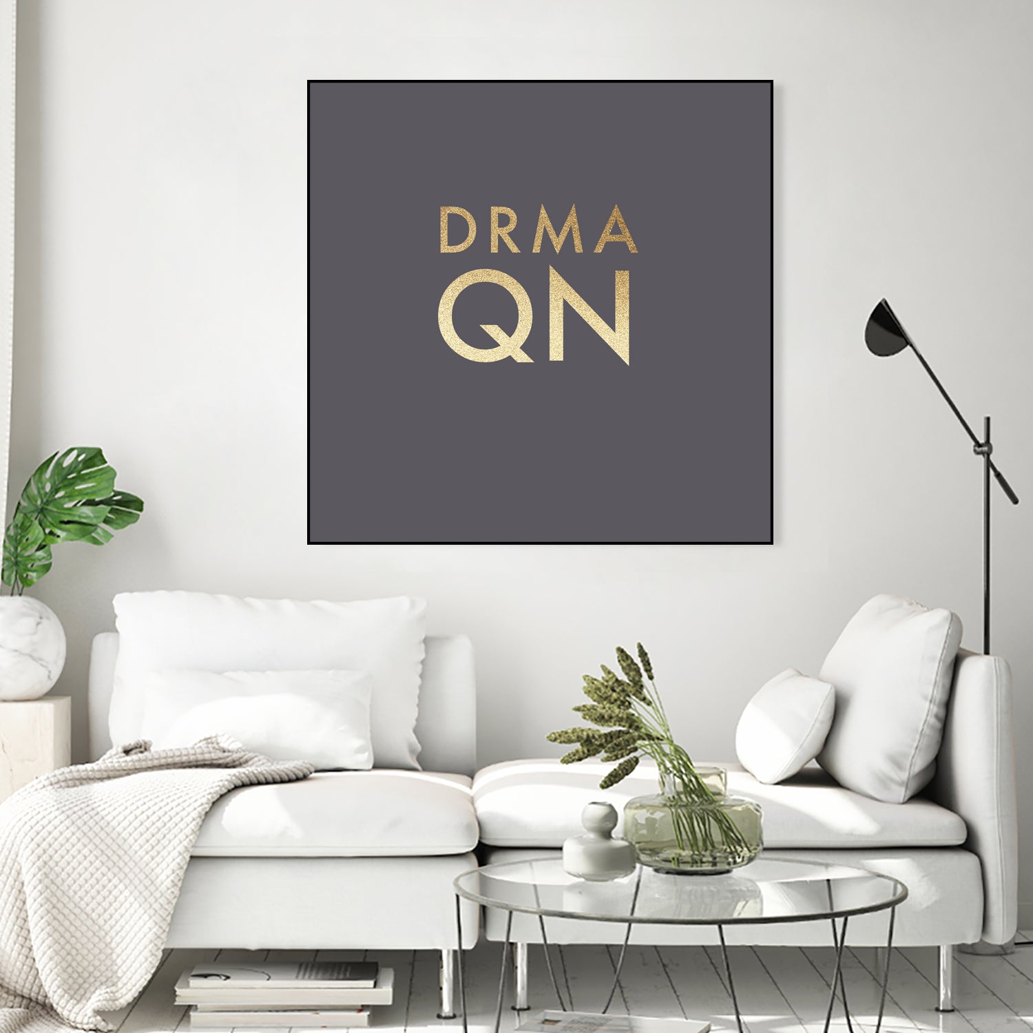 Drama Queen on Slate Grey by Dominique Van Roey on GIANT ART - gray typography