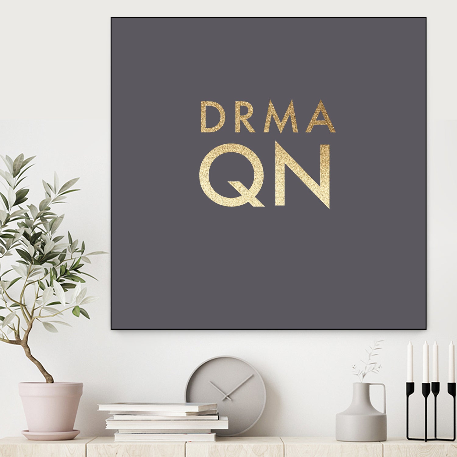 Drama Queen on Slate Grey by Dominique Van Roey on GIANT ART - gray typography