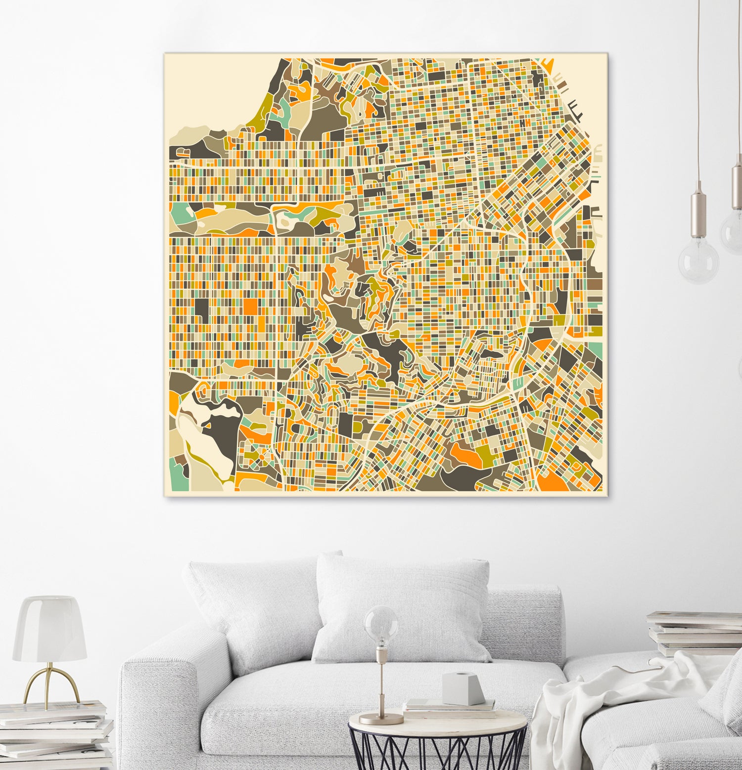 San Francisco map by Jazzberry Blue on GIANT ART - pink vector illustration