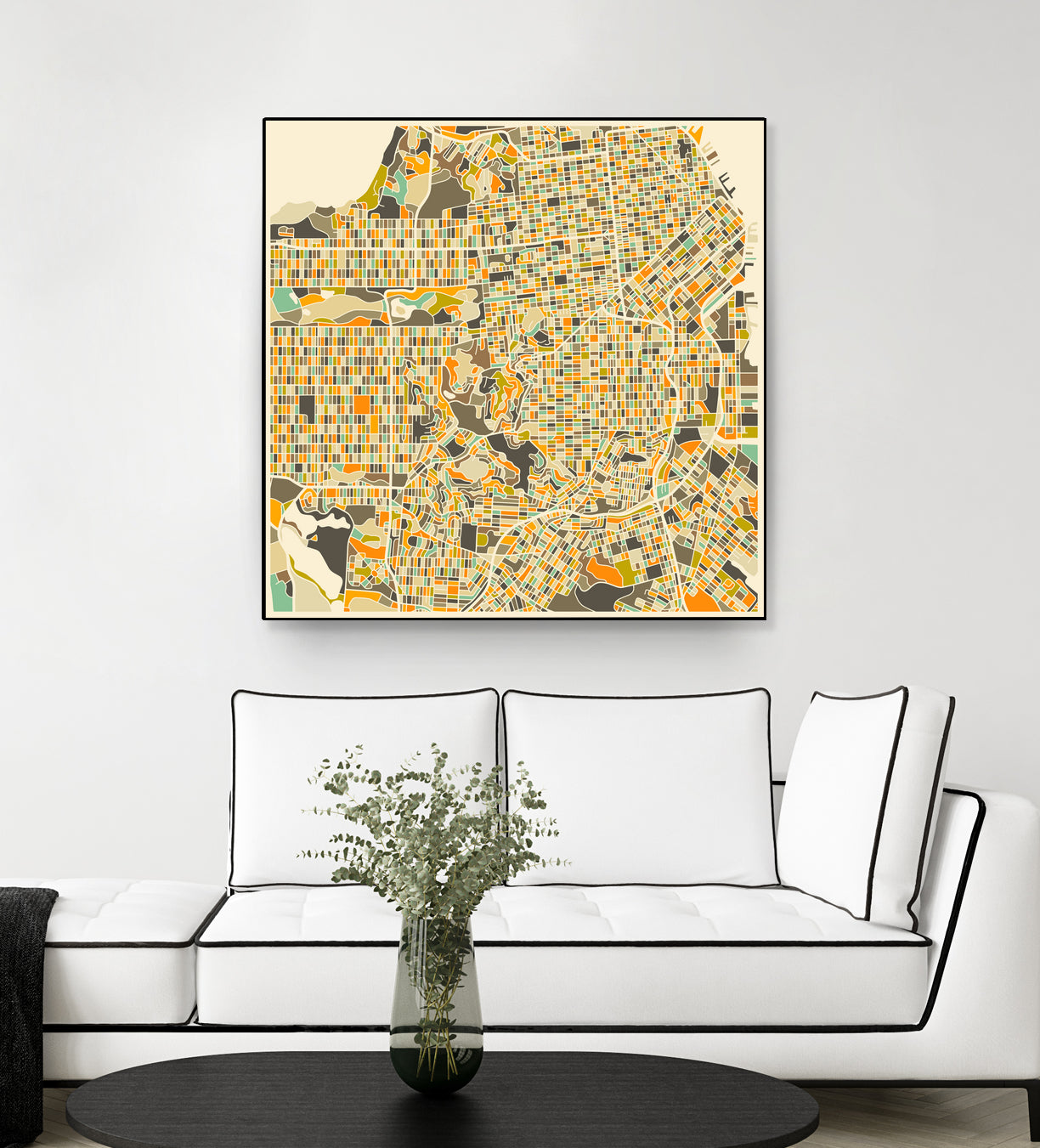 San Francisco map by Jazzberry Blue on GIANT ART - pink vector illustration