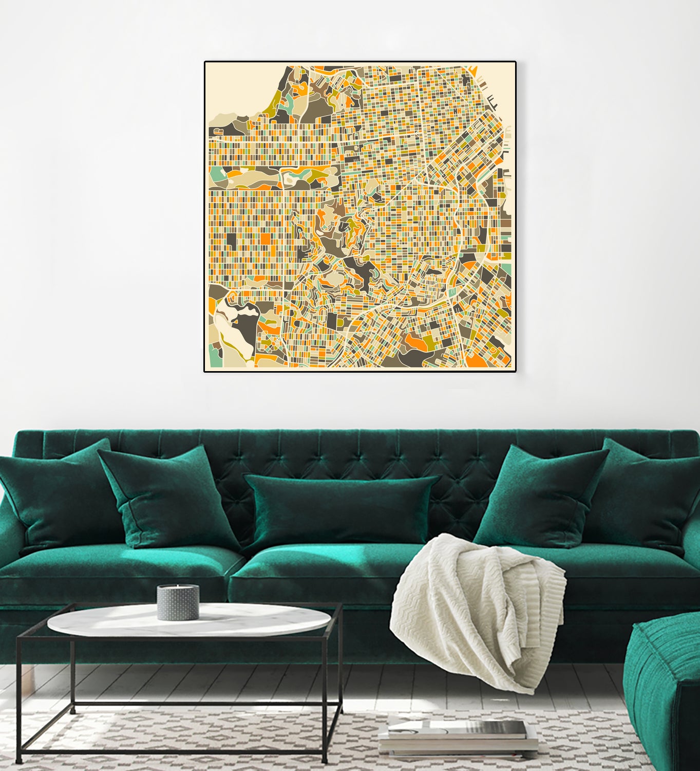 San Francisco map by Jazzberry Blue on GIANT ART - pink vector illustration