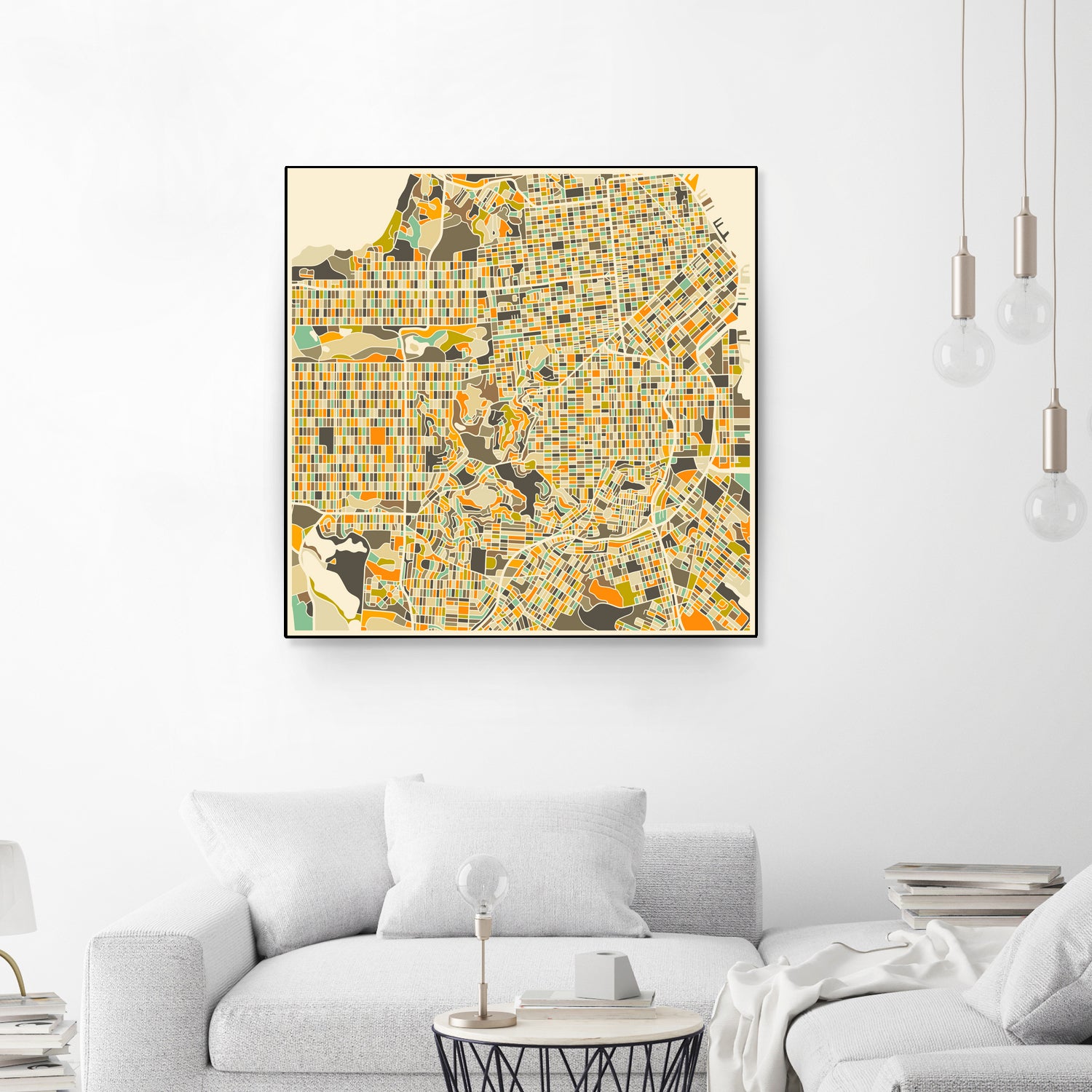 San Francisco map by Jazzberry Blue on GIANT ART - pink vector illustration