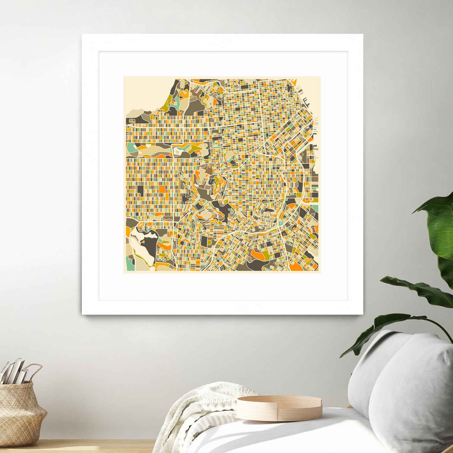 San Francisco map by Jazzberry Blue on GIANT ART - pink vector illustration