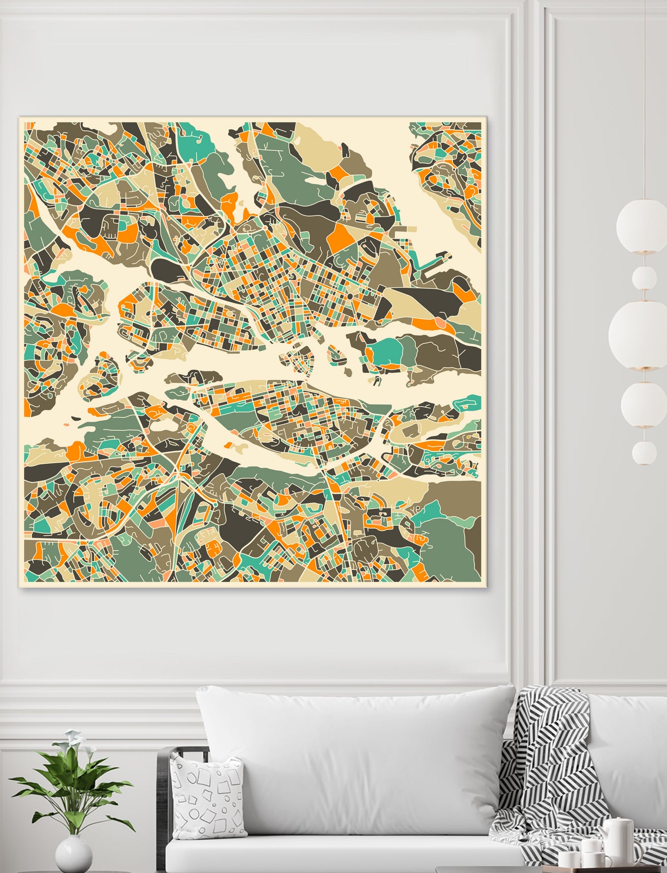 Stockholm Map by Jazzberry Blue on GIANT ART - pink vector illustration