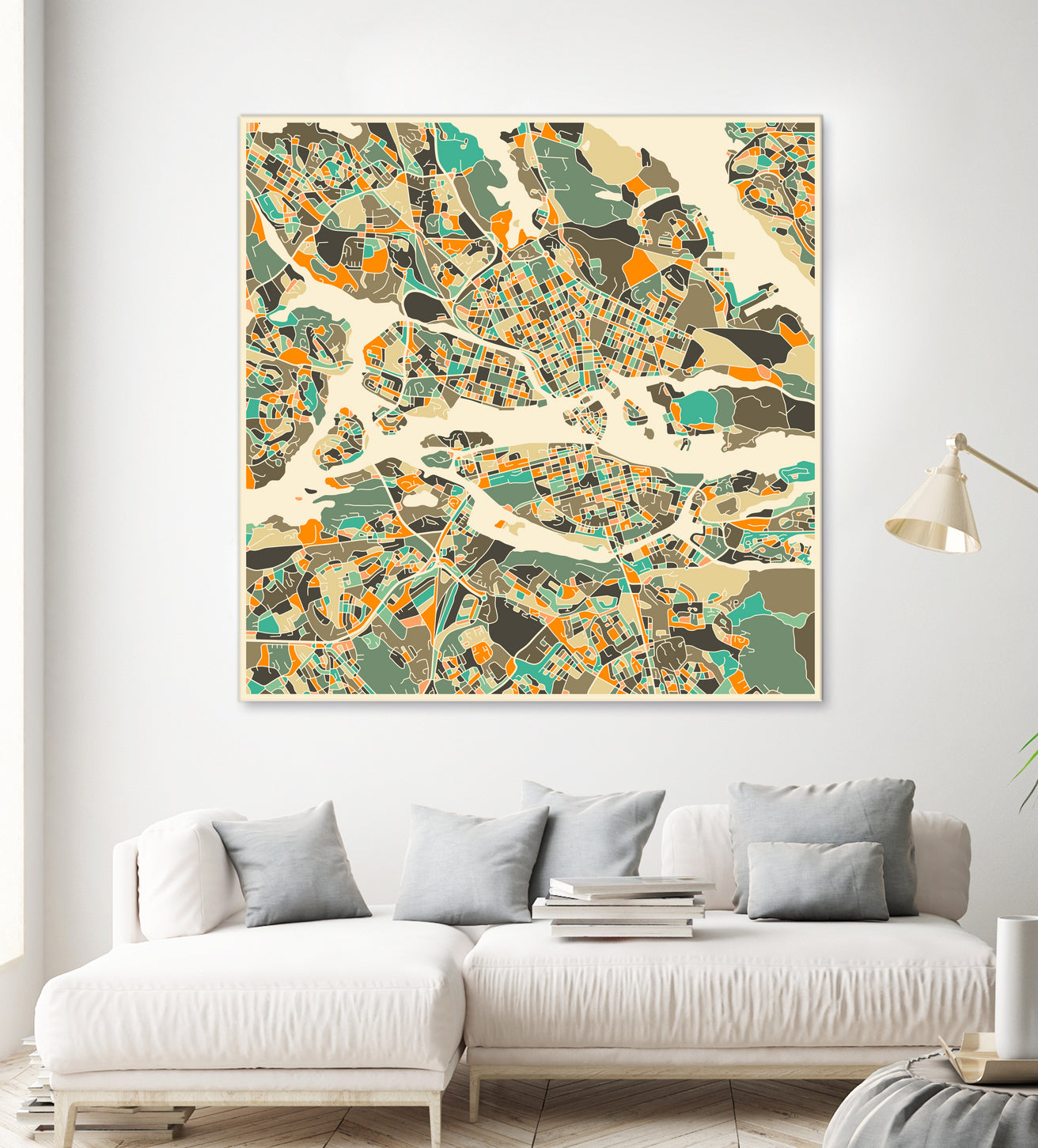 Stockholm Map by Jazzberry Blue on GIANT ART - pink vector illustration