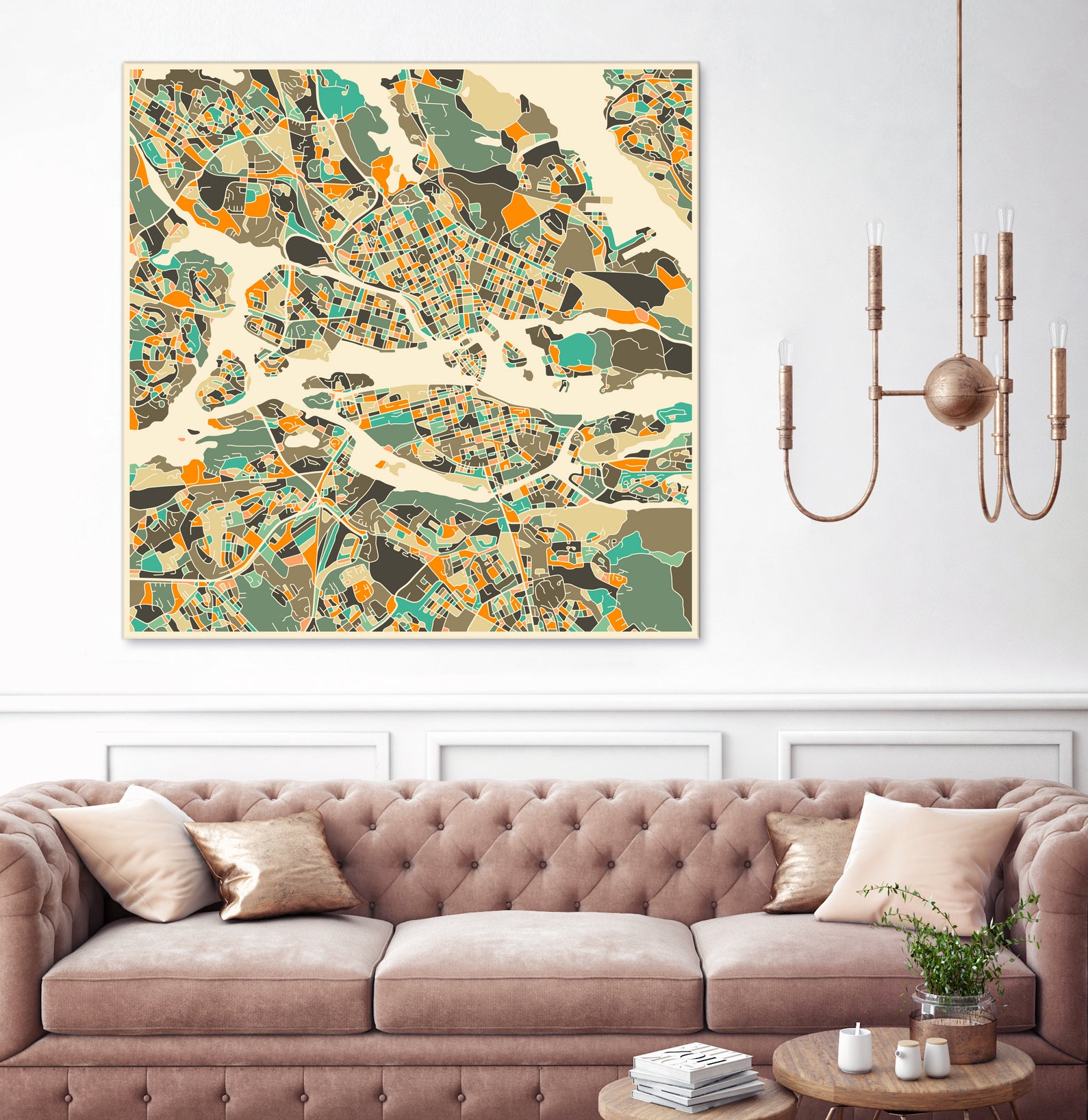 Stockholm Map by Jazzberry Blue on GIANT ART - pink vector illustration